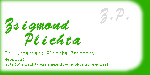 zsigmond plichta business card